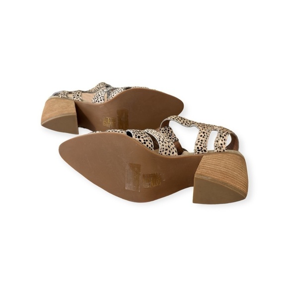 Jeffrey Campbell Anthropologie Angora Calf Hair Sandal Heels Cheetah Womens Sz 8 - Picture 8 of 10